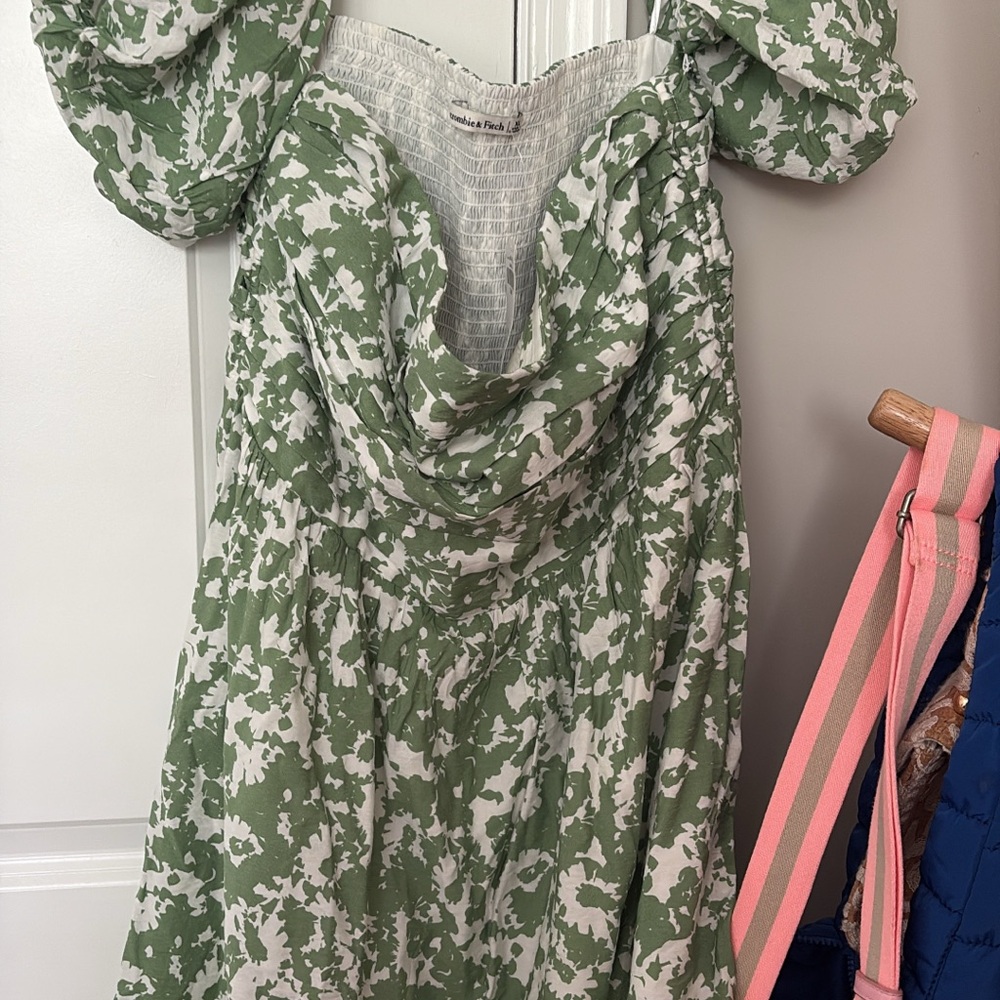 Abercrombie & Fitch Green and White Floral Mini Dress